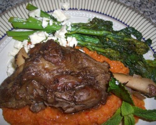 Lamb Shanks, Red Lentils and Broccolini